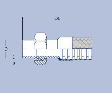 3-tlg. 24° Verschraubung mit Anschweißenden