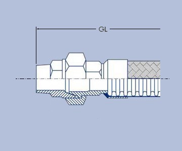 Dreiteilige Verschraubung konischdichtend Außengewinde