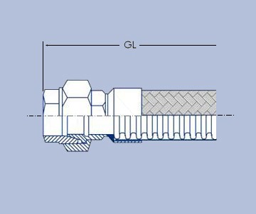 Dreiteilige Verschraubung konischdichtend Innengewinde